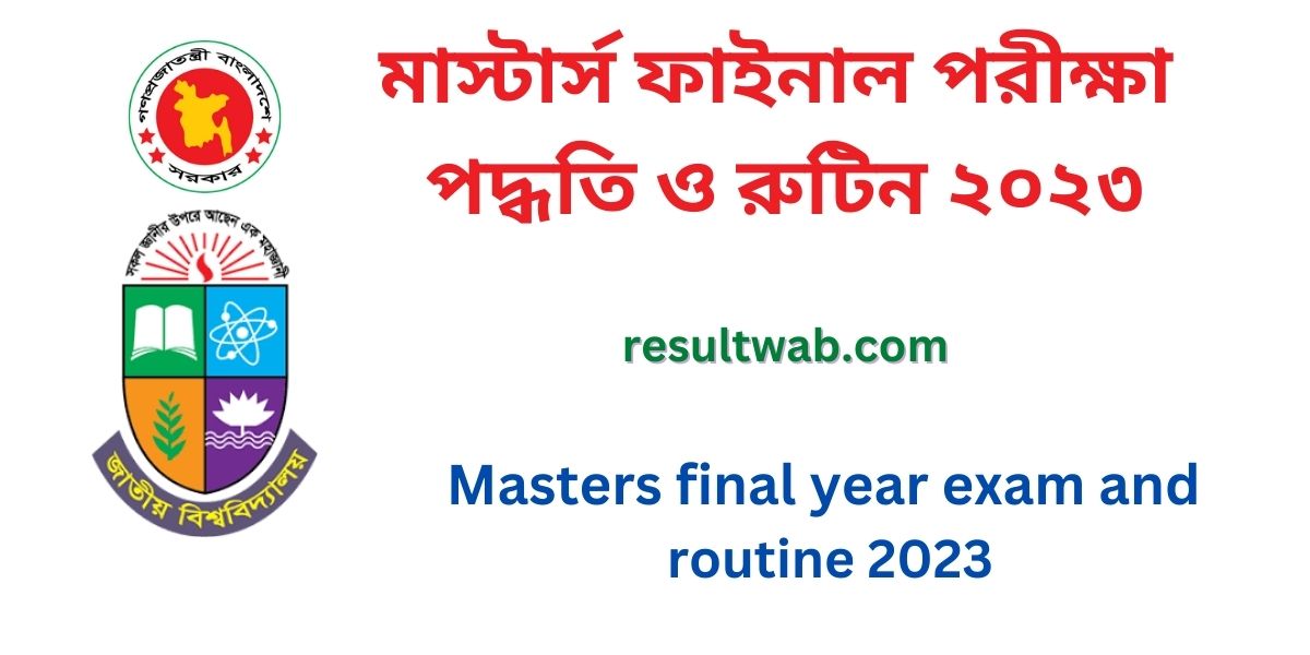 National university masters final year exam and routine 2023