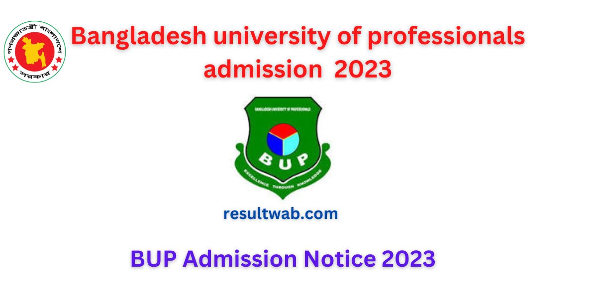 BUP Admission 2023 published on today