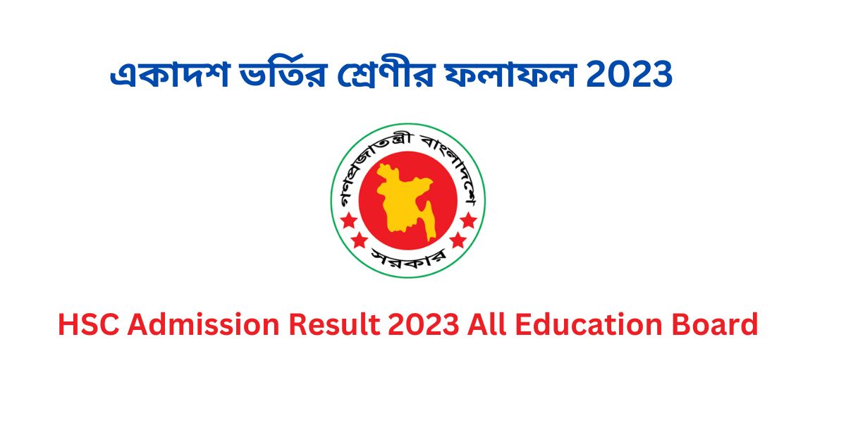 HSC Admission Result 2023 first merit list for HSC Admission Result has been published on 5 September 2023, at 8 pm.